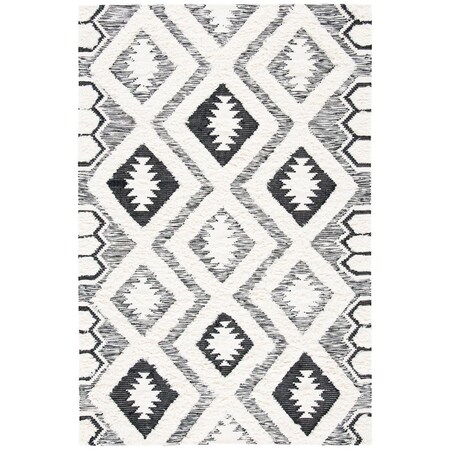Safavieh 8 x 10 ft. Natura Hand Loomed Rectangle Area Rug Ivory & Black NAT684A-8